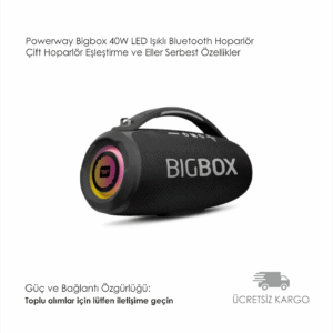 Powerway Bigbox 40W LED Işıklı Bluetooth Hoparlör
