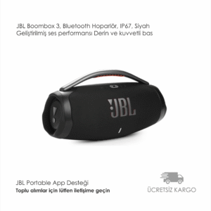 JBL Boombox 3, Bluetooth Hoparlör, IP67, Siyah